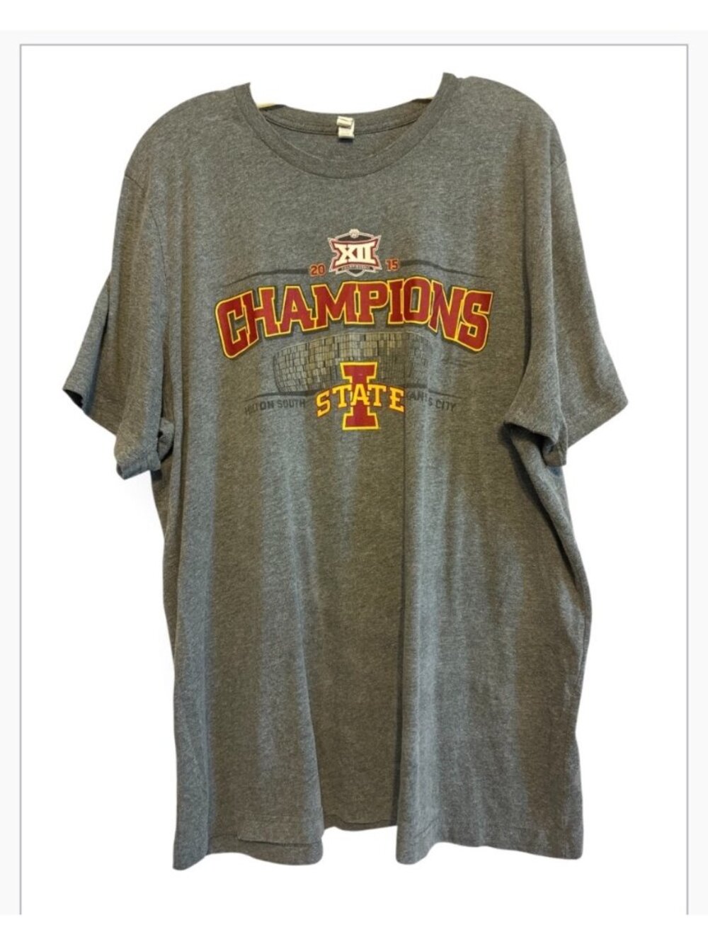 Iowa State University 2015 Hilton South Kansas City Champions Gray T-shirt 2XL